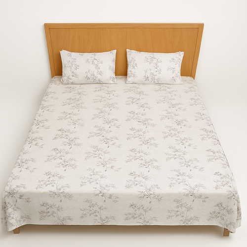 Main Elegant Cotton Double Bedsheet with Pillow Covers image