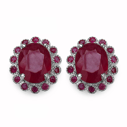 7.78 Carat Genuine Glass Filled Ruby & Ruby .925 Sterling Silver