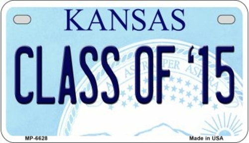 Smart Blonde MP-6628 Class of 15 Kansas Novelty Metal Motorcycle Plate