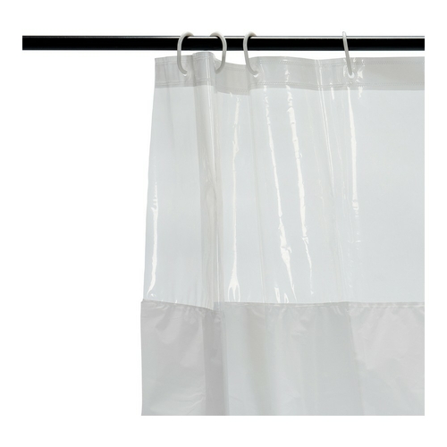 Shower Curtain Transparent White Plastic 180 x 180 cm