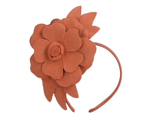 Burnt orange felt flower fascinator