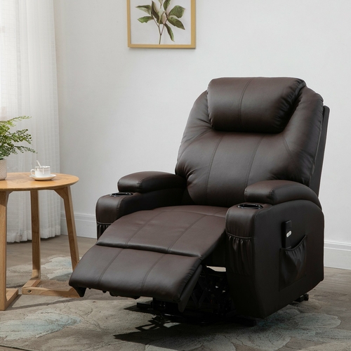 HOMCOM Electric Power Recline 2 Position Lift Chair Recliner PU Faux