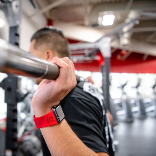 Custom Text HD Red Watch Band Compatible with Apple Watch
