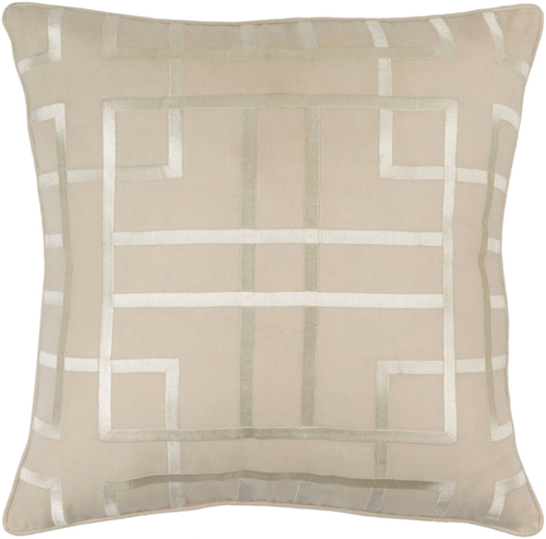 Surya TTE004-2222D Tate Throw Pillow - Beige & Beige - 22 x 22 x 5 in.