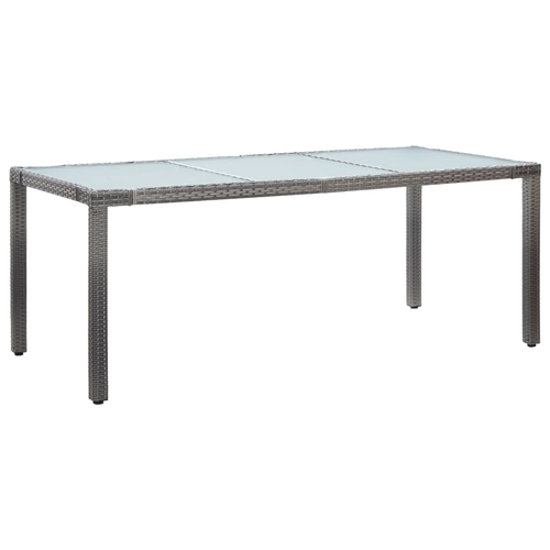 Garden Table Gray 74.8"x35.4"x29.5" Poly Rattan