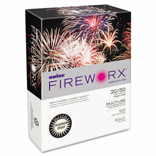 Boise MP2201-IY Fireworx Colored Paper- 20lb- 8-1/2 x 11- Flashing Ivo