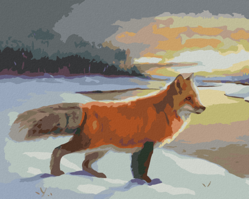 Zuty - Paint by Numbers - FOX IN WINTER (D. RUSTY RUST), 40x50 cm