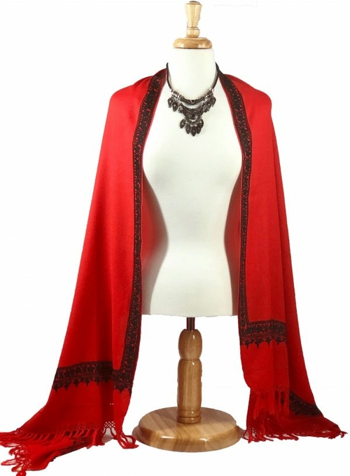 Main Ruby Red Embroidered Wrap image