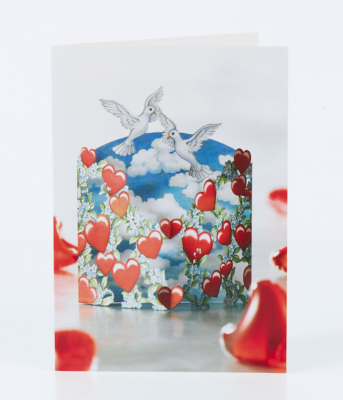 Ducklingcards 3D greeting cards - Hearts & Doves