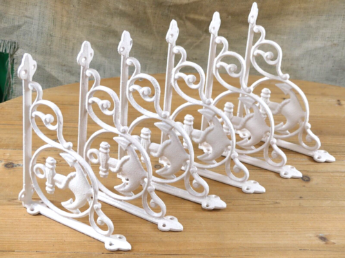 6 White Shelf Brackets Boat Anchors Beach House Decor