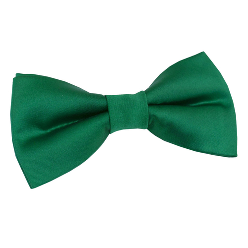 Plain Satin Pre-Tied Bow Tie - Emerald Green