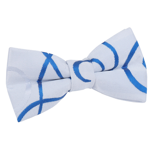 Scroll Pre-Tied Bow Tie - Boys - Silver & Royal Blue