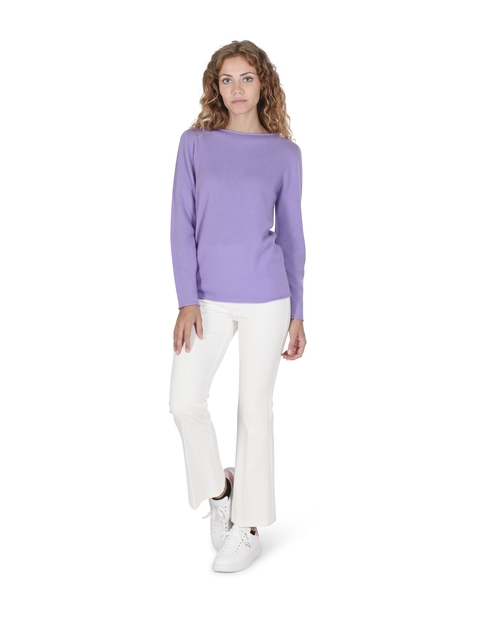 Crown of Edinburgh Cashmere Womens Boat Neck Sweater COE 0025 LAVENDER