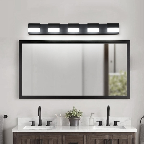 Modern Bathroom Vanity Lighting 5-Light LED Vanity Lights Over Mirror