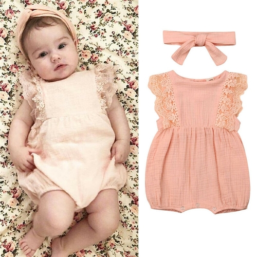 Pretty Summer Newborn Kid Baby Girl Outfits Lace