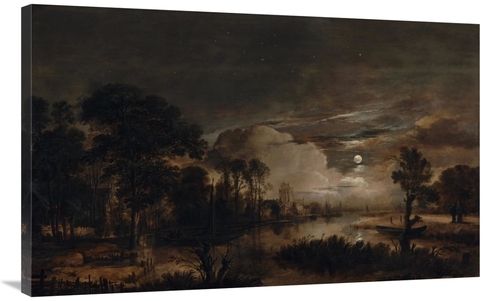 Global Gallery GCS-459978-40-142 40 in. Moonlit Landscape with A View 