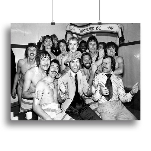 Elton John with the Watford team Canvas Print or Poster