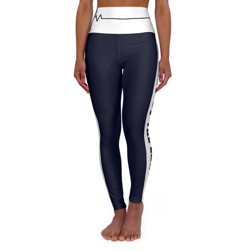 Womens High Waist Fitness Leggings - Navy Blue Salt of the Earth Matth