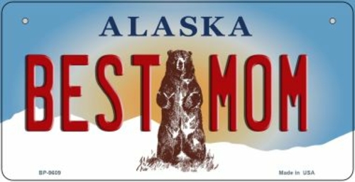 Smart Blonde BP-9609 3 x 6 in. Best Mom Alaska Novelty Metal Bicycle P