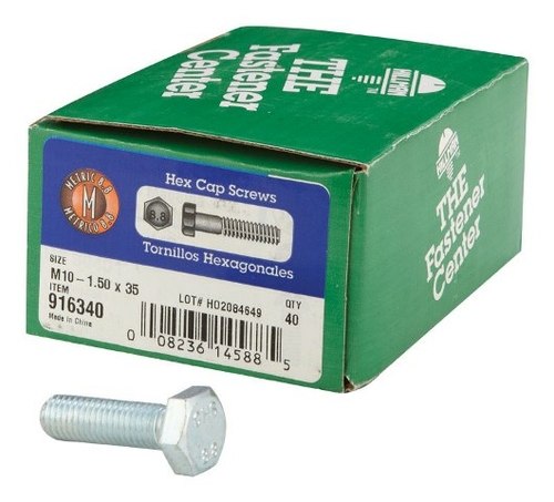 Hillman 916340 M10-1.5 x 35 mm Metric Fine Steel Hex Cap Screws - Zinc