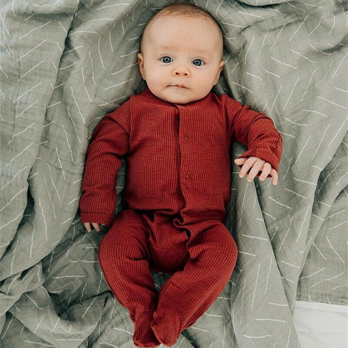 2019 New Baby Romper Girl Boy Autumn Solid Long