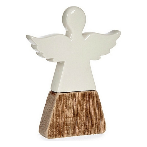 Decorative Figure Christmas Angel 2,5 x 18 x 15 cm Ceramic Wood Brown