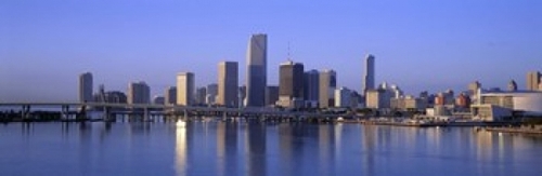 Skyline Miami FL USA Poster Print by  - 36 x 12