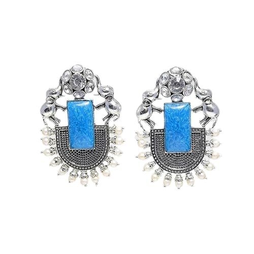 CE Oxidised Plated Stone Work Designer Earring for Women and Girls.