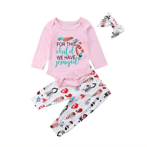 Adorable Newborn Kid Baby Girls O-Neck Long Sleeve