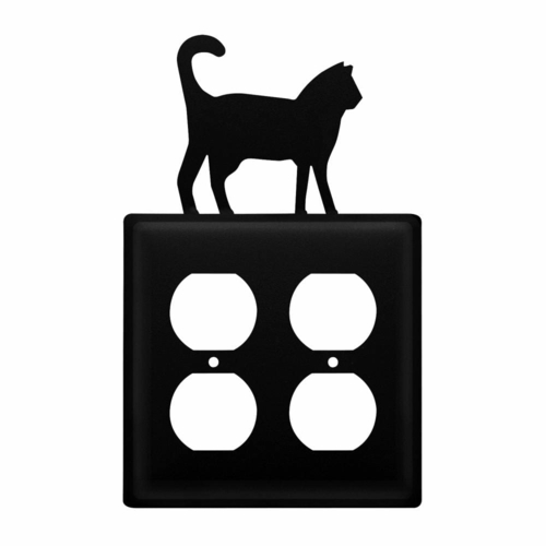 Wrought Iron Pet Cat Double Outlet Cover