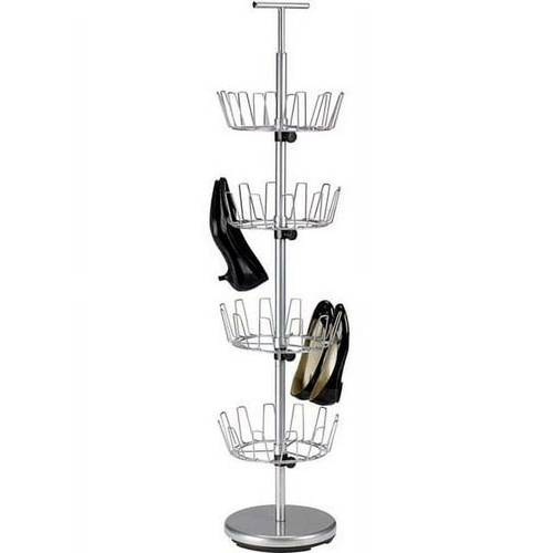 4-Tier Revolving Shoe Tree, Silver