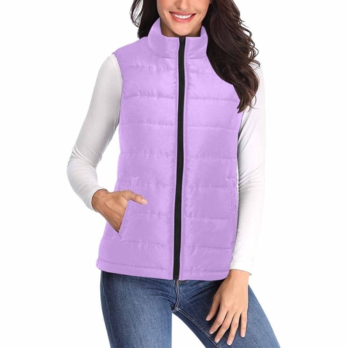 Womens Puffer Vest Jacket / Mauve Purple