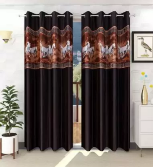 182 cm (6 ft) Polyester Semi Transparent Window Curtain (Pack Of 2) 