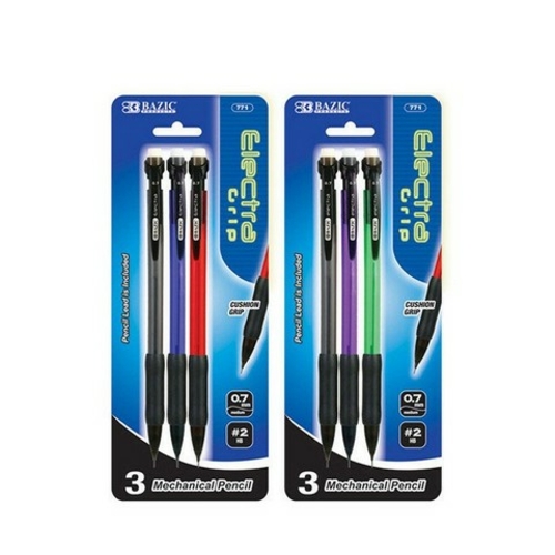 Bazic 771  Electra 0.7 mm Mechanical Pencil with Grip (4/Pack) Pack of