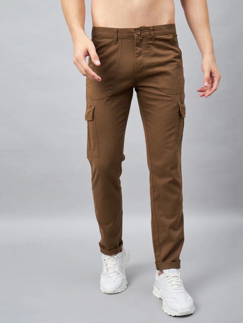 Men’s Cotton Cargo Pants (Color brown) (Size 32)