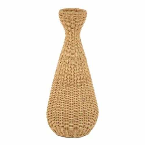 Decorative Simple Weave Abaca Vase in a Natural Finish