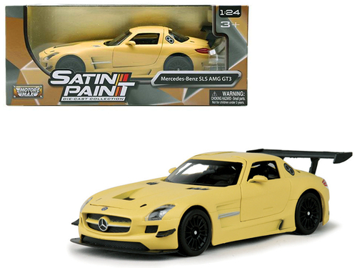 Mercedes Benz SLS AMG GT3 Matte Yellow 1/24 Diecast Model Car by