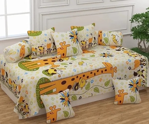 Diwan Set Of 8pcs - Single Flat Bedsheet With 2 Bolster Covers