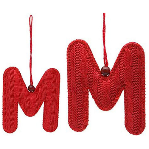 Christmas bauble Pendant Letter M Textile
