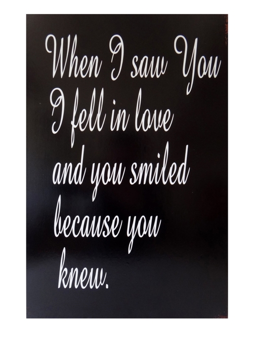 Cheungs 4694 When I Saw You I Fell in Love Wall Art