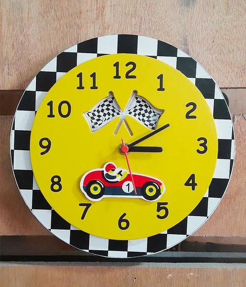 Super Ferrari Clock Yellow