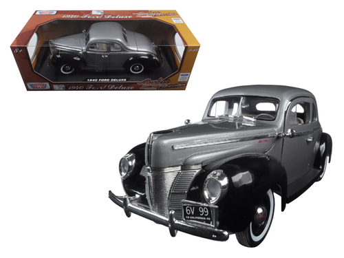1940 Ford Deluxe Grey with Black \Timeless Classics\" 1/18 Diecast