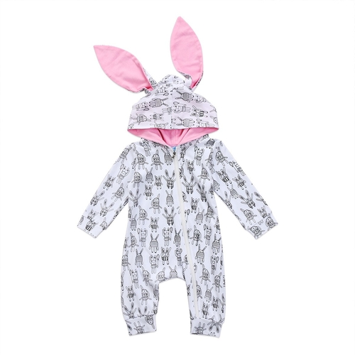 Hot Bunny Long Ear Zipper Newborn Baby Girls