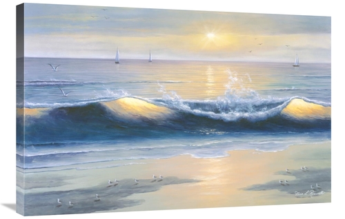 24 x 36 in. Blue Waves Art Print - Diane Romanello