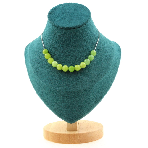 Peridot 8 mm 10 beads necklace.