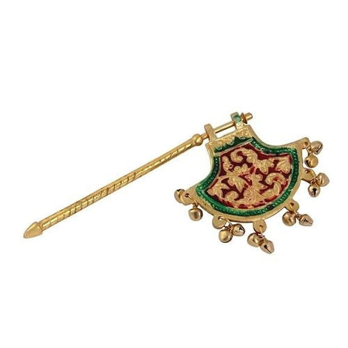 Women Metal Pankhi With Meena Work Figurine