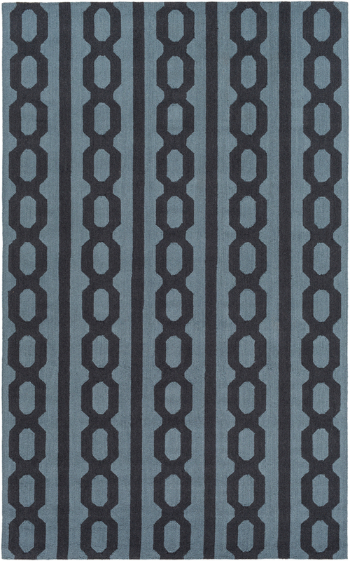 Surya LKH9001-46 Lockhart Area Rug - Denim, Black - 4 x 6 ft.