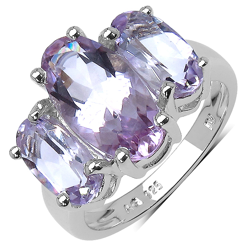 5.82 Carat Genuine Amethyst .925 Sterling Silver Ring