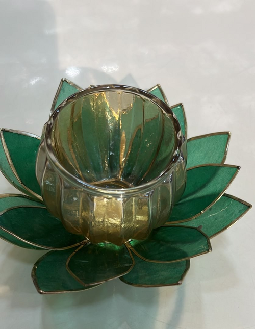Lotus Candle Stand Green