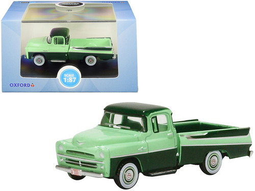 1957 Dodge D100 Sweptside Pickup Truck Forest Green and Misty Green